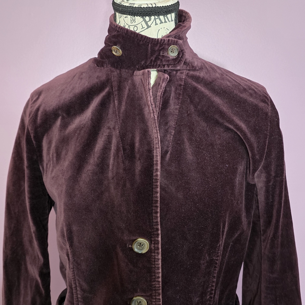 J. Crew Purple Burgundy Velvet Blazer Y2K Goth 4 - Picture 9 of 15